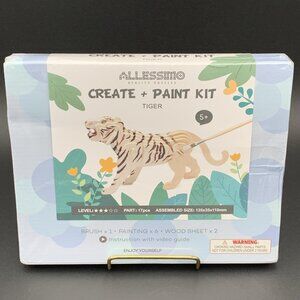 Allessimo Create + Paint Kit Tiger For 5+ Kids DIY Art‎ Project Craft Set